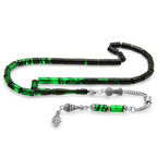 Kararmaz Metal Anadolu Desen Püsküllü Kesme Kesim Süzme Yeşil-Siyah Sıkma Kehribar