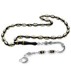 Ayyıldız Kararmaz Metal Püsküllü Pirinç Sarmal Beyaz Mine Dolgulu Arpa Kesim Kuka Tesbih