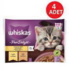 Whiskas Pure Deligt Junıor Tavuk ve Hindili Yavru Kedi Poşet Mama 85 G 4'lü paket x 4 Adet(16 adet yaş mama)
