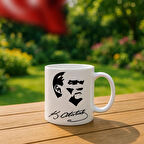 Atatürk Tasarımlı Beyaz Kupa Bardak