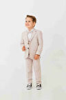 Mini Gentleman Erkek Çocuk Takım Elbise - 5 Parça (Ceket, Yelek, Gömlek, Pantolon, Papyon)