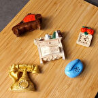 Uretti - Pınar 2572 - 9186  El Yapımı 5'li Tematik Minyatür Eşyalar Magnet