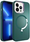 Apple iPhone 12 Pro Max Kılıf Magsafe Wireless Şarj Özellikli Renkli Kamera Çıkıntılı Mat Kapak
