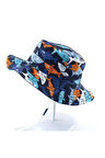Uv Güneş Korumalı Şapka – Upf50 Laci Turuncu Mavi Köpekbalığı Şapka 2-6 Yaş