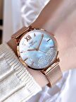 Ferro Hasır Kordonlu Rose Gold Kararmaz Renk Atmaz 3 Atm  Özel Tasarım Kadın Kol Saati BF21934CWT-C