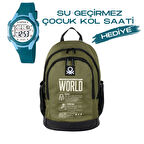 Çocuk Kol Saati Hediyeli Benetton Büyük Kapasiteli Çocuk Okul Çantası B.NT.03826