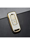 Honda Pcx 150 125 2021-2022-2023-2024-2025 Anahtar Kılıfı Beyaz-Gold