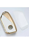 BMW X7 Anahtar Kılıfı Beyaz-Gold 2022-2025