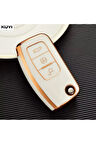 Ford Fiesta Anahtar Kılıfı Beyaz-Gold