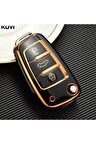 Audi Q5 Siyah-Gold Anahtar Kılıfı