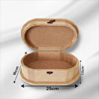 Ahşap-boyanabilir-oval-takı-makyaj-aksesuar-dekoratif-çok Amaçlı Kutu