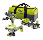 Ryobi RCK182BL-252S 18 V Akülü Kömürsüz 2'li Combo Set (Matkap+Taşlama) T5133005700