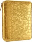 VJ DEFTER 14.8x20 ORGANİZER CROCO ZİPPER FOLDER ALTIN 120GR 80YP.NOKTALI 7776