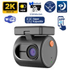 Kawa Mini 3 Gen2 2K 1296P WiFi 145° Geniş Açı Gece Görüşlü 32GB Hafıza Kartlı Akıllı Araç Kamerası