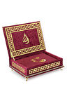 Sandıklı Kadife Kaplı Kuranı Kerim Seti Bordo