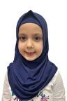 Pratik Hazır Geçmeli Çocuk Eşarp Lacivert