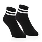 Sporfashion Kadın Siyah Soket Çorap Beyaz Çizgili 