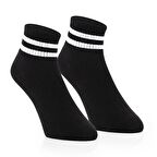 Sporfashion Erkek Siyah Soket Çorap Beyaz Çizgili 