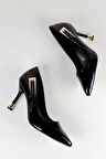 Kadın Fascino Siyah Rugan Stiletto Topuklu Ayakkabı