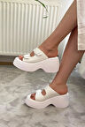 Kadın Oliver Beyaz İki Tokalı Kalın Taban Ortopedik Sandalet K-3040
