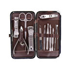 Tırnak Makası Tırnak Bakım Seti Deri Çantalı 12 Parça Set (4915)