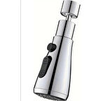 360 DERECE DÖNEBİLEN- 3 MOD  KROM YAĞMUR PÜSKÜRTME BORULU KUBAR MUSLUK UCU  (4915)