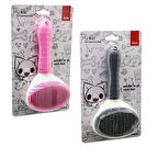 PRATİK PET TÜY FIRÇASI KEDİ - KÖPEK TARAK - TEMİZLİK FIRÇASI BAS=TARAK TEMİZLE TUŞLU PET SHOP (4915)