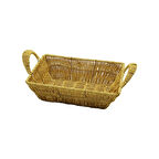 DİKDÖRTGEN PLASTİK HASIR EKMEK - ÇOK AMAÇLI SEPET KULPLU - METAL İSKELET TABAN:13.5X20- AĞIZ:19X26.5CM D:7.5CM (4915)