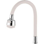 Renkli Silikonlu Oynar Başlıklı 2 Fonksiyonlu Spiral Musluk Başlığı - Beyaz (4915)