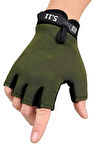 Single Sword Çocuk Yarım Parmak Spor ve Bisiklet Eldiveni Haki,Sc-111