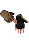 Mechanix Yarım Parmak Eldiven- Taktik Destekli Kadın&Erkek unisex Eldiven KAHVE-XL