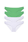 4 adet Eko Set Likralı Kadın Slip Külot Yeşil Beyaz