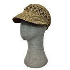 Uretti - Necla 4345 El Örgüsü Kağıt İp Yazlık Siperli Kasket Şapka - M - L