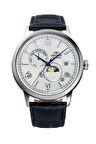 Orient Kurmalı Otomatik Deri Siyah Beyaz Kadran Sun&Moon 42 mm Erkek Kol Saati