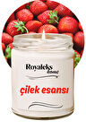 Doğal Özel Seri Kokulu Dekoratif Kavanoz Mum 210 cc - Çilek Esansı - RYL