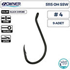 Owner 5115 OH SSW Delikli İğne #4 (9 Adet) Siyah