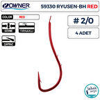 Owner 59330 Ryusen BH Worm Tırnaklı İğne #2/0 (4 Adet) Kırmızı