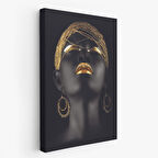 Afrikalı Zenci Kadın Yaylera Dekoratif Kanvas Tablo-4975