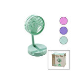 MİNİ FAN W-1630-A SDR-B07 M.ÜSTÜ VANTİLATÖR USB ŞARJLI KATLANIR FAN=12.5CM - AYAK=12.5CM 180 DERECE AYARLI TELEFONLUKLU (4987)