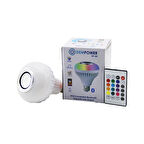 2IN1-KUMANDALI RGB LED AMPUL - BLUETOOTH HOPARLÖR MÜZİK ÇALAR LED-7W - HOPARLÖR-3W (4987)