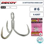 Decoy Y-W77 Curve Treble Üçlü İğne TIN #6 (6 Adet)
