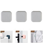 Microcase Darbe Önleyici Yapışkanlı Silikon Kapı Kolu Stoperi Tamponu Kare Tasarım - GRİ AL5004 3 Adet
