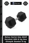 Delux Serisi Güç Aktif Hareket HEX-8 kg Hex Olimpik Dambıl 8 kg