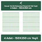 KONAK TEL ÇİT SİSTEMLERİ 4 ADET SADE PANEL 150X250 CM YEŞİL