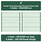 KONAK TEL 120 X 250 TAKIM PANEL (4 ADET PANEL ÇİT DİREĞİ VE 4 ADET PANEL ÇİTİ YEŞİL)