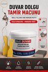 1 KG Duvar Tamir Dolgu Macunu + 2 Adet Plastik Spatula + Kübik Zımpara (4'lü Set) Duvar Tamir Seti