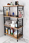  Çevir Kur Kolay Kurulum 4 Katlı Banyo Rafı | Metal Telli Çok Amaçlı Organizer Dolap Stand Raf