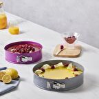 Karaca Süper 2'li Kek Kalıbı Seti Gri Fuşya 28/24 Cm