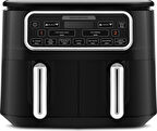 Karaca Air Pro Cook Duo Ev Yemeği XXXL 4+4 Litre Airfryer Black Chrome 8 Kişilik