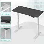 O-Flex Duo Çift Motorlu Elektrikli Yükseklik Ayarlı Masa - 140x70 - Antrasit